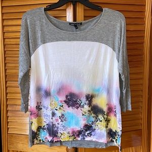 subtle high low top 3/4 sleeves cable and gauge